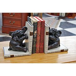 Elephant bookends on faux books set of 2