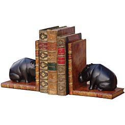 Hippo Bookends on faux book set of 2