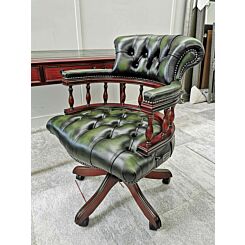 Captains swivel chair mahonie antiek groen