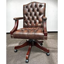 Gainsborough swivel chair antique brown