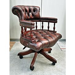 Klassieke engelse bureaustoel Captains chair antique brown