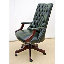 Library swivel chair antique green