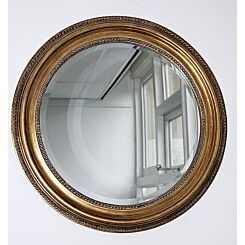 Très beau, rond miroir.Encadrement avec baguette perlée, English Decorations