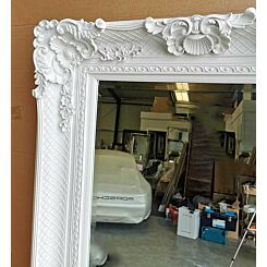 White painted barok mirror available in 3 sizes