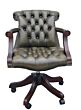 Admiral swivel chair, Antique olive leather