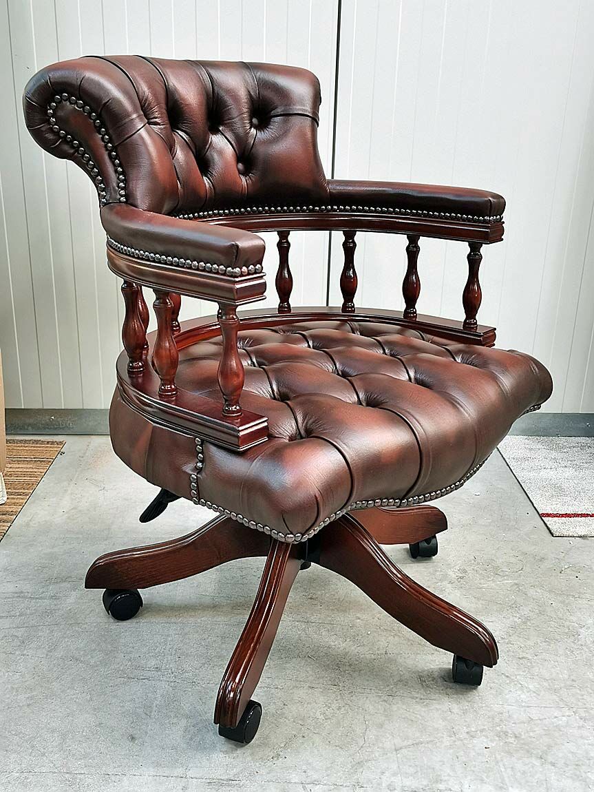 Captains swivel chair Antique brown English Decorations