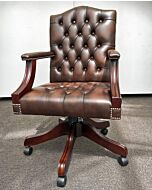 Gainsborough swivel chair antique brown