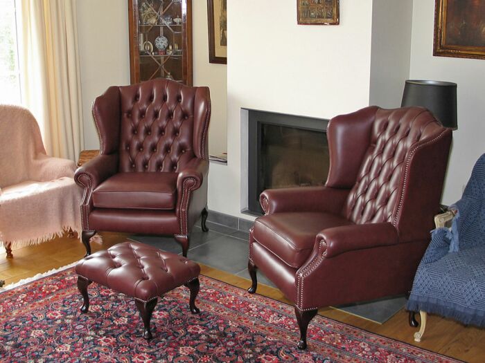 Classic chairs with Queen Anne footstool