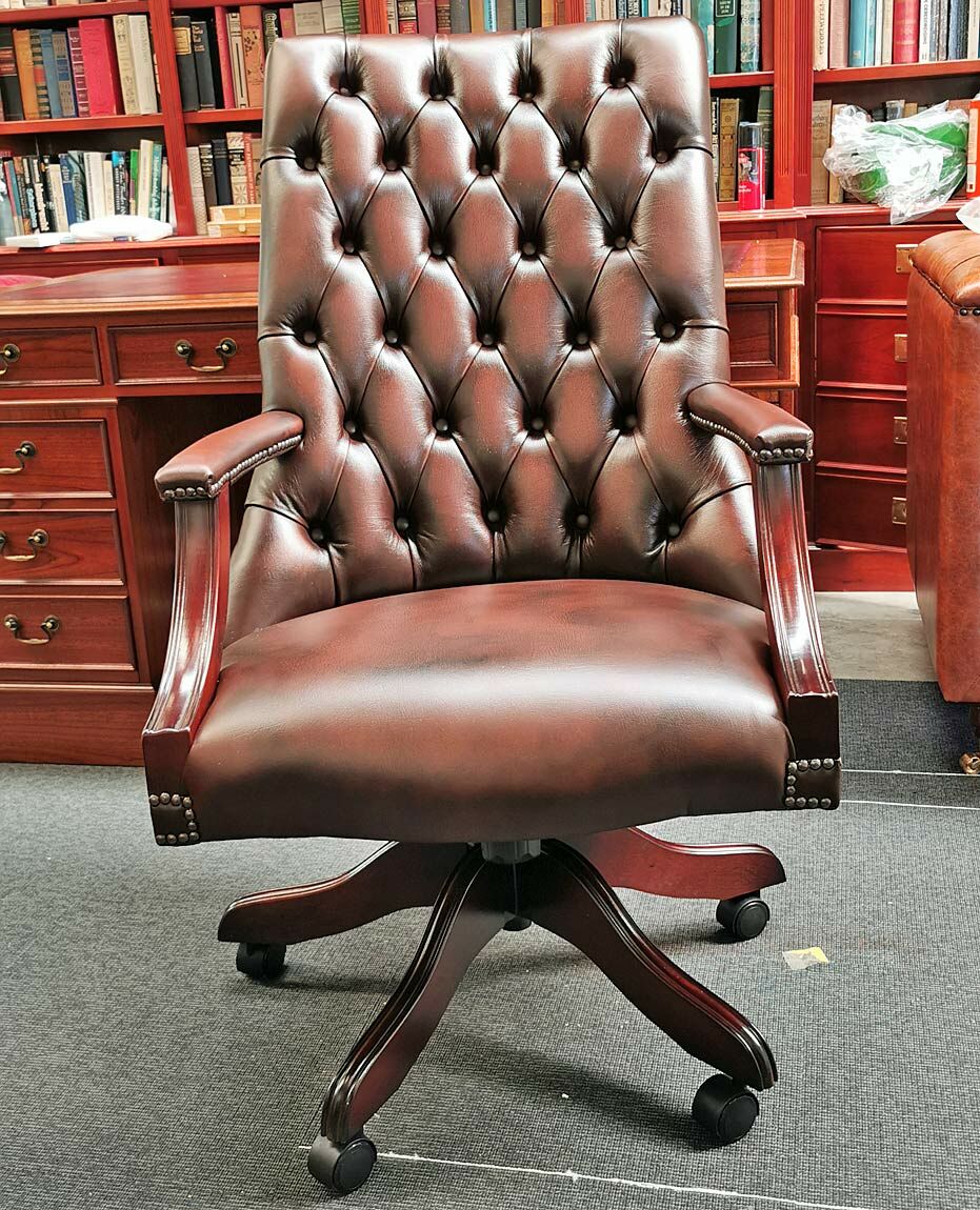 library leather swivel chair